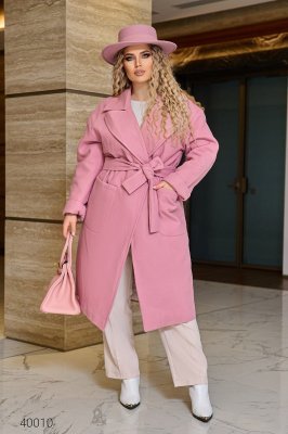 Пальто кашемировое женское 40010 розовый
