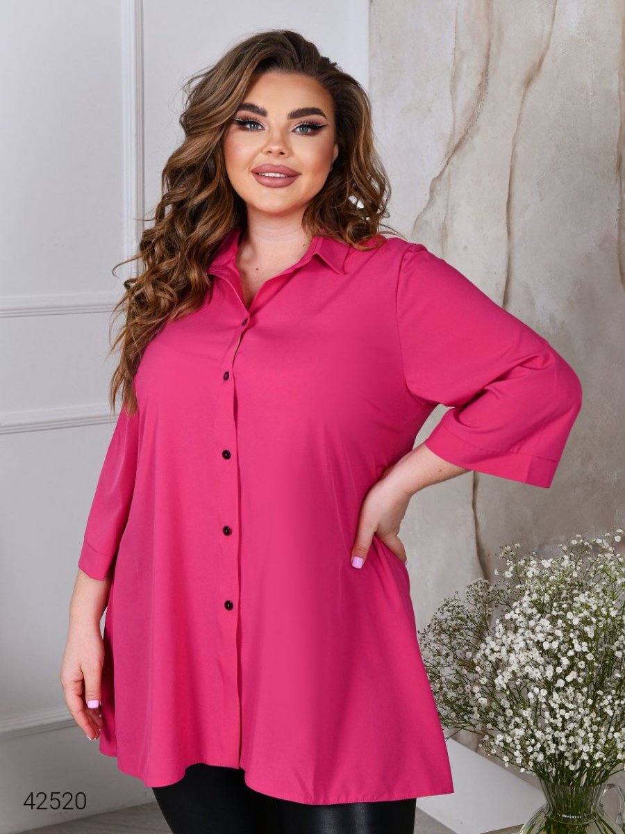 Жіноча сорочка великих розмірів 42520 рожевий